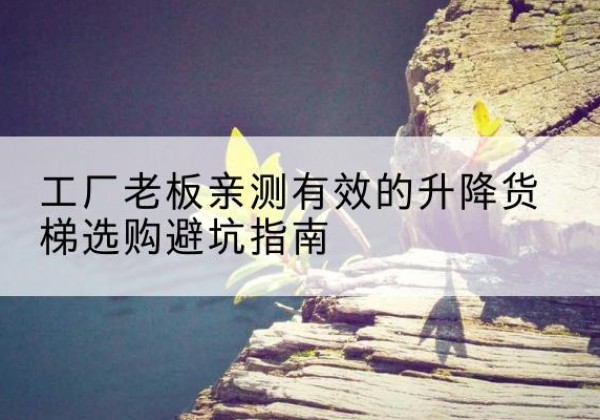 盐津升降货梯怎么选-工厂老板亲测有效的升降货梯选购避坑指南